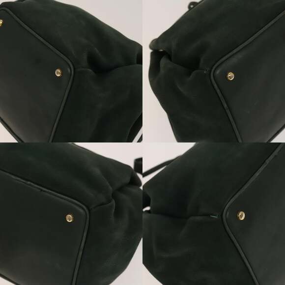 CELINE Shoulder Bag Leather Green Gold - Picture 10 of 12